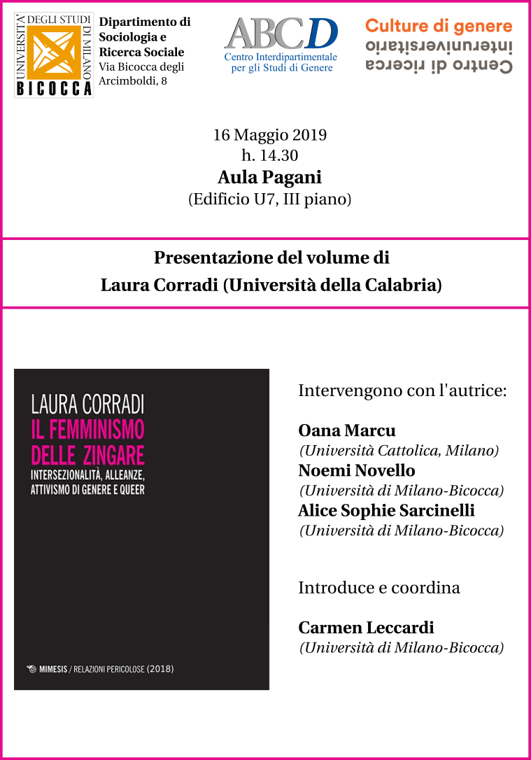Locandina della presentazione del libro "Il femminismo delle zingare"